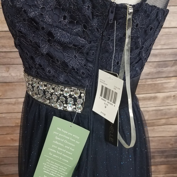 My Michelle Royal Blue Sparkly Mesh Prom Dress - Picture 4 of 5